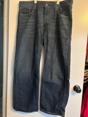 Levi's Men's Bootcut Jeans in Dark Blue Denim